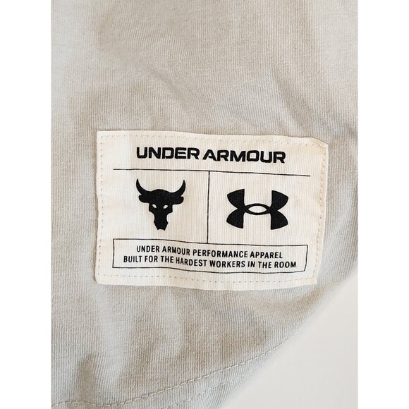 Under Armour Project Rock Shirt Men's 2XL Beige Long Sleeve Iron Paradise Eagle - Picture 7 of 8